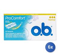 6x O.B. Procomfort Normal Internal Absorbent 16 Pcs