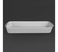 6X Olympia Whiteware Oblong Roasters 50X395X219mm Porcelain Dish Tray Baking