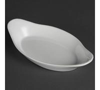6X Olympia Whiteware Oval Eared Dishes 229x127Mm White Porcelain Serving