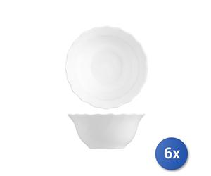 6x Opal Glass Cup By Arc Trianon White 12.5 Cm