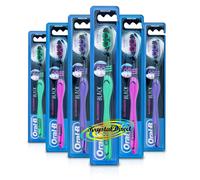 6x Oral B Allrounder Black Manual Toothbrush Active Cups Medium Bristles