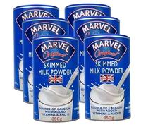 6X Original Marvl skimmed Milk Powder Tubs (6x350g) - Dried Skim Powdered Milk Ideal for hot/Cold Drinks, Baking -Source of Calcium with Added Vitamin D & A, Milkshake Powder