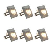 6x Outdoor LED Wall Lights 5W Silver Garden Lighting Lamp Square/Round vidaXL