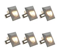 6x Outdoor LED Wall Lights 5W Silver Garden Lighting Lamp Square/Round vidaXL
