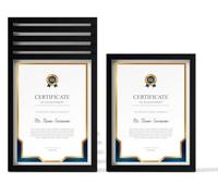 6x Pack A4 PICTURE PHOTO FRAMES STYRENE FRONT CERTIFICATE FRAME 21 X 29.7CM WALL MOUNTABLE OR TABLETOP PHOTOS DISPLAY HOME OFFICE DÉCOR DOCUMENT FRAME (Black)