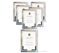 6x Pack A4 PICTURE PHOTO FRAMES STYRENE FRONT CERTIFICATE FRAME 21 X 29.7CM WALL MOUNTABLE OR TABLETOP PHOTOS DISPLAY HOME OFFICE DÉCOR DOCUMENT FRAME (Silver)