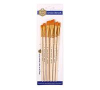6X Paint Brushes Set Round Pointed Slanted for Drawing, B