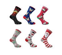 6x Pairs of Mens or Ladies Christmas Novelty Design Socks **Fantastic Gift Idea** (Ladies)
