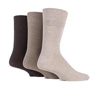 6x Pairs of Mens Plain Gentle Grip Non-Elastic Socks/UK 6-11 Eur 39-45 (Assorted Brown)
