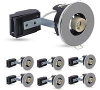 6X Paul Russells Gu10 Fire Rated Downlight Polished Chrome Bezel Recessed Ceiling Downlights Spotlights