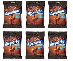 6X Perfetti Alpenliebe Espresso Caramelle Colate Senza Zucchero Candy with Real Coffee Sugar Free Lollies 80g Bag
