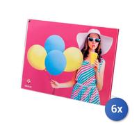 6x Photo Frame Ps Transparent Horizontal Cm18x24 H&H