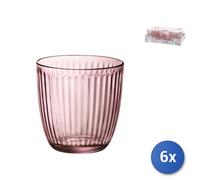 6X Pink Glasses Line, 29Cl, Bormioli Rocco