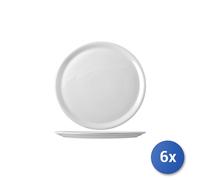 6x Pizza Plate Porcelain Naples White 28 cm