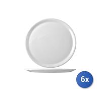 6x Pizza Plate Porcelain Naples White 31 cm