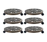 6x Plant Trolleys Plastic Outdoor Planter Stands Bronze/Green 30cm/38cm vidaXL