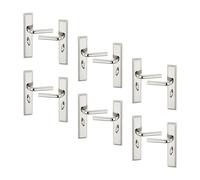 (6x Polished Nickel Bathroom) 6/4Pcs Westminster Metal Door Lever Handles Set, Fire, Stain Scratch-Resistant for All Type Interior Exterior Door w/ Easy Install Tool for Multipack