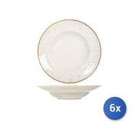 6X Porcelain Plate Stains, Pasta, 28Cm, Multicolor