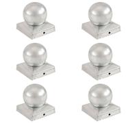 6x Post CapGlobe Final Stainless Steel/ Galvanised Metal Multi Sizes vidaXL