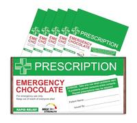 6x Prescription Chocolate Bar Wrappers. Get Well Soon Gift Teacher Nurse Friend Fun Gift Secret Santa Novelty Funny Emergency Joke Prank Present (Chocolate Not Included). Pack of 6.