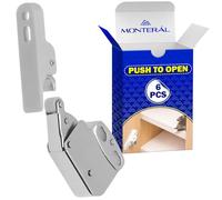6X Push to Open Door Catches 12x Screws Ø3,5x25 mm and Ø3,5x13 mm | Soft Close Dampers for Gap Between Facade and Body Minimum 2,5 mm - MONTERAL
