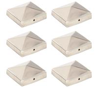 6x Pyramid Fence Post Cap Fencing Stainless Steel/Metal Multi Sizes vidaXL