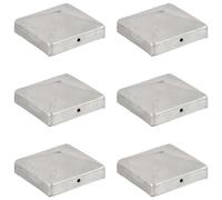 vidaXL 6x Pyramid Fence Post Cap Galvanised Metal 91x91mm Fencing Barrier Top