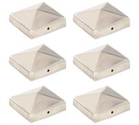 6x Pyramid Fence Post Cap Fencing Stainless Steel/Metal Multi Sizes vidaXL