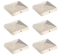 6x Pyramid Fence Post Cap Fencing Stainless Steel/Metal Multi Sizes vidaXL