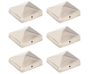 6x Pyramid Fence Post Cap Fencing Stainless Steel/Metal Multi Sizes vidaXL