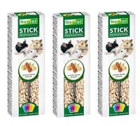 6x Rabbit Chinchilla Hamster Guinea Pig Hamsters Professional Sticks with Peanuts Rodent Pet Food Degu Gerbil Rat Smll Animal Treats with Hooks Large Pack of Six Sticks