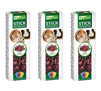 6x Rabbits Hamster Guinea Pig Chinchilla Professional Sticks with Beetroots Rodents Pet Food Degu Gerbil Rat Treats with Hooks Large Pack of Six Sticks