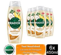 6x Radox Mineral Therapy Feel Nourished Shower Cream Coconut & Pineapple, 450ml