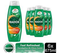 6x Radox Shower Gel Feel Refreshed With eucalyptus & citrus Scent - 675 ml