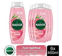 6x Radox Shower Gel Feel Uplifted With Grapefruit & Ginger Scent - 450 ml
