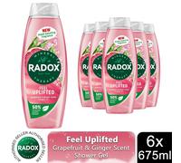 6x Radox Shower Gel Feel Uplifted With Grapefruit & Ginger Scent - 675 ml