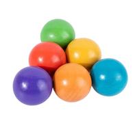 6x Rainbow Wooden Balls Learning Materials for Kids Boys Girls Toddlers