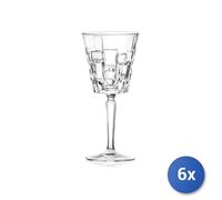 6x Rcr Clear Glass Etna Decorated Goblet for Water Cl28