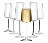 6x RCR Essential Crystal Champagne Flutes 295ml Juice Drinking Glass Gift Set