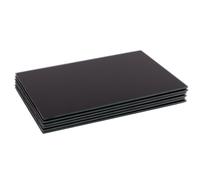 Harbour Housewares 6X Glass Placemats - 40 X 30Cm - Black - Dining Table Place Mats Tabletop Protector For Kitchen Worktops