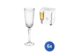 6x Rombo Flute Glasses Diony Crystal Clear Glass CL 12,5