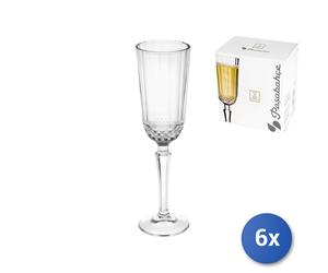 6x Rombo Flute Glasses Diony Crystal Clear Glass CL 12,5