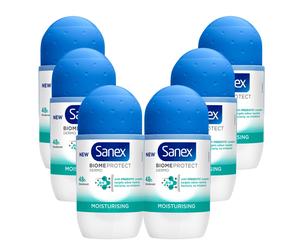 6x Sanex BiomeProtect Moisturising Roll On Deodorant 50ml