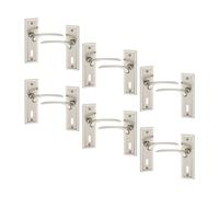 (6x Satin Nickel Keyhole) Como Dual Metal Lever Door Handles Set of 4/6
