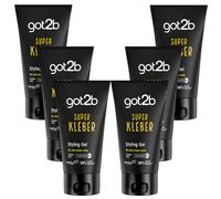 6x Schwarzkopf got2b Super Kleber Ultra Hold Waterproof Styling Gel 150 ml