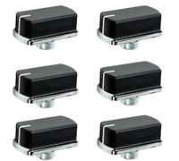 6x Silver & Black Hob Oven Dial Cooker Knob Switch Compatible With Belling 083240900 (Pack Of 6)
