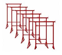 6X Size.4 Adjustable Steel Trestle Stands 1.32m-2.22m, Heavy Duty Folding Sawhorse Workbench Support Frame for Woodworking Construction Garage