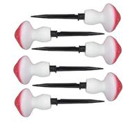 6x Solar LED Mushroom Lights - Red Waterproof Decorative Lamps For Outdoor | Effortless Lighting Solar Powered Mushroom Bars For Garden, Terrace, Che