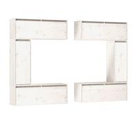 6x Solid Wood Pine TV Cabinets Wall Mounted Furniture Multi Colours vidaXL