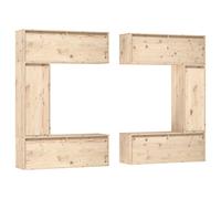 6x Solid Wood Pine TV Cabinets Wall Mounted Furniture Multi Colours vidaXL